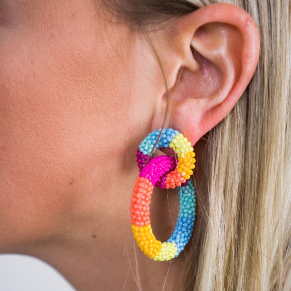 NEW Baublebar Emma Hoop Beaded Earrings